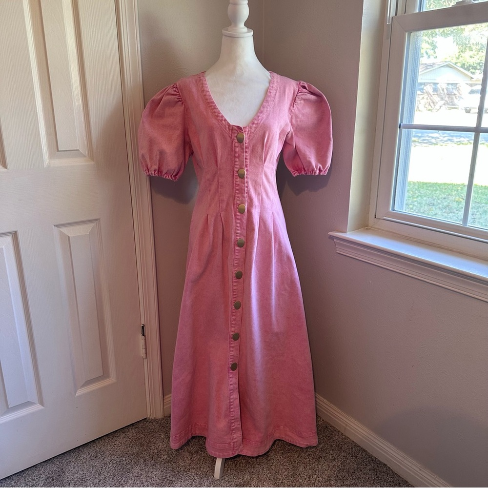 Tuckernuck Brand Hyacinth House Pink Midi Dress | XS - Picture 2 of 10